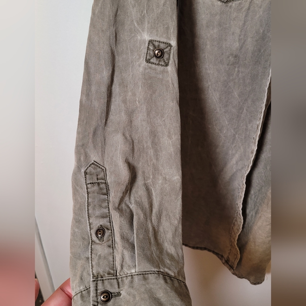 Express Boyfriend Shacket Button Down Size Large - image 6